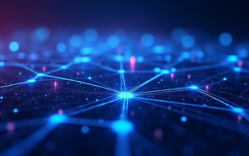 Abstrakte Darstellung von digitalen Datenverbindungen und API-Schnittstellen